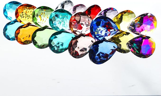 10 Pcs Blue Crystal Bauhinia Suncatcher Prisms Chandelier Window Decor | Blue Crystal Bauhinia Prisms Suncatcher Pendants 38mm Chandelier Beads Replacement for Window Wedding Party Decor