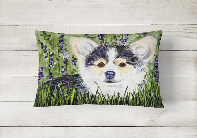 Caroline's Treasures SS8824PW1216 Chihuahua Canvas Fabric Decorative Pillow Machine Washable, Indoor Outdoor Decorative Pillow for Couch, Bed or Patio, 12HX16W