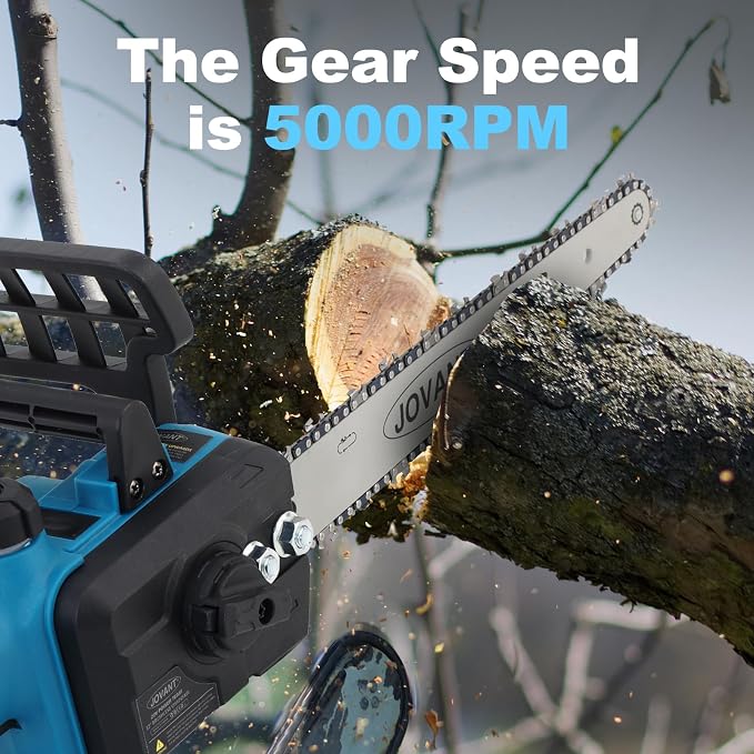 12 Inch Electric Pole Saws for Tree Trimming, 2-in-1 Cordless Pole Saw with 2 x 4.0Ah Battery Powered Chainsaw Lightweight with Shoulder Strap for Thicker Wood Cutting Pruning