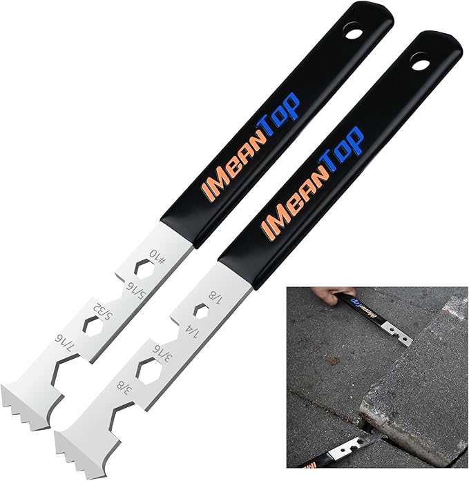 2-in-1 Paver Removal Tool with Hex Wrench, Heavy-Duty Steel Paver Lifter & Puller with Dual-Jointed Scraper, Micro-Serrated Groove & Non-Slip Handle, Paver Extractor Tool for Garden, Patio, Driveway