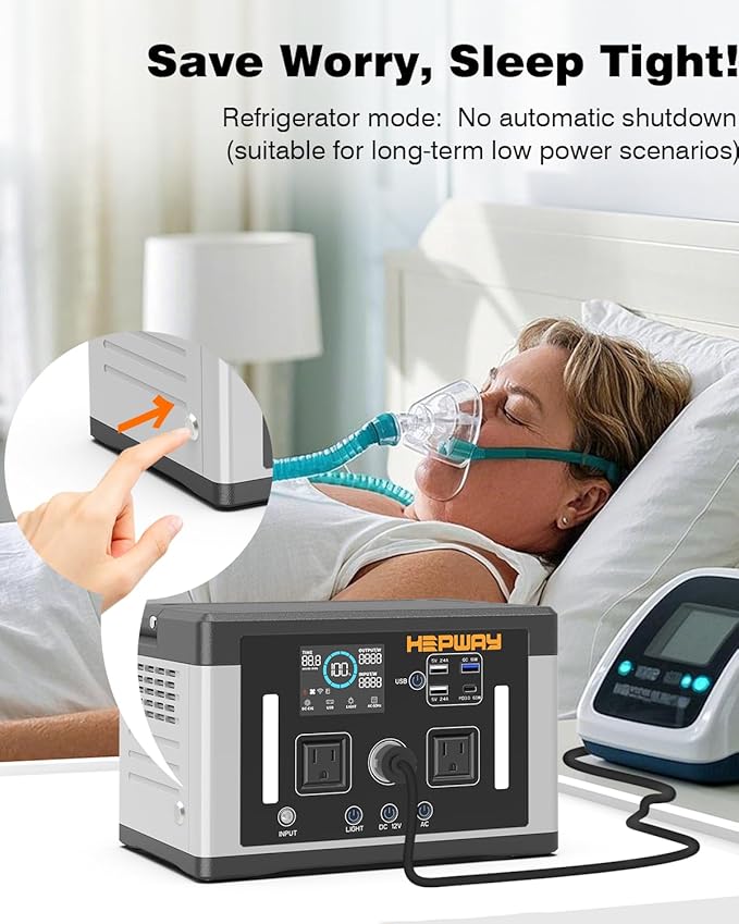 Portable Power Station 700W, 577Wh Battery Solar Generator, Power Bank 110V Surge 1000W Pure Sine Wave 2 AC Outlets with PD 60W USB-C Fast Charging for CPAP Camping, Hurricane Emergency, RVs