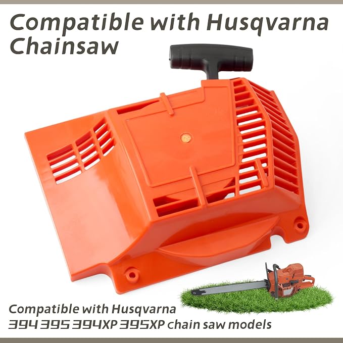537114201 Recoil Starter Assembly Compatible with Husqvarna 394 395 394XP 395XP Chainsaws Hand-Pull Rewind Starter Chain Saw Pull Start Device