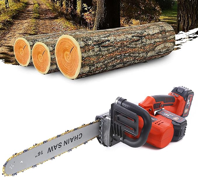16” Chainsaw, Portable Electric Chain saws, Handed Woodcutting Chain Saw for Cutting Tree Wood with Tool Kit Chainsaw in Garden Farm (Electric,16Inch)