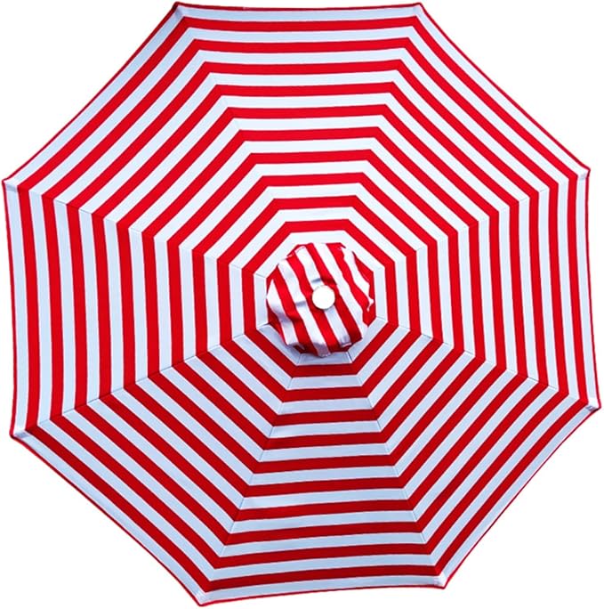 Patio Umbrella Replacement Canopy 6.6ft 7ft 8.2ft 9.2ft 9.8ft for 6/8 Ribs, Market Umbrella Top Cover, UV Protective Waterproof Polyester Fabric, Canopy Only