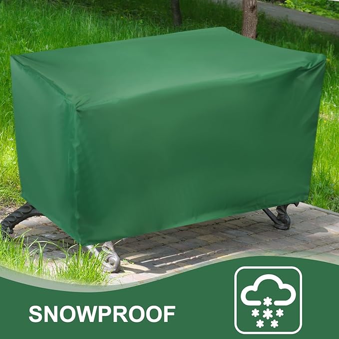 PATIKIL Outdoor Bench Cover, 210D Oxford Heavy Duty Waterproof Patio Furniture Covers for Garden Sofa Chair Table Zero Gravity, 64"L x 26"W x 35"T, Green