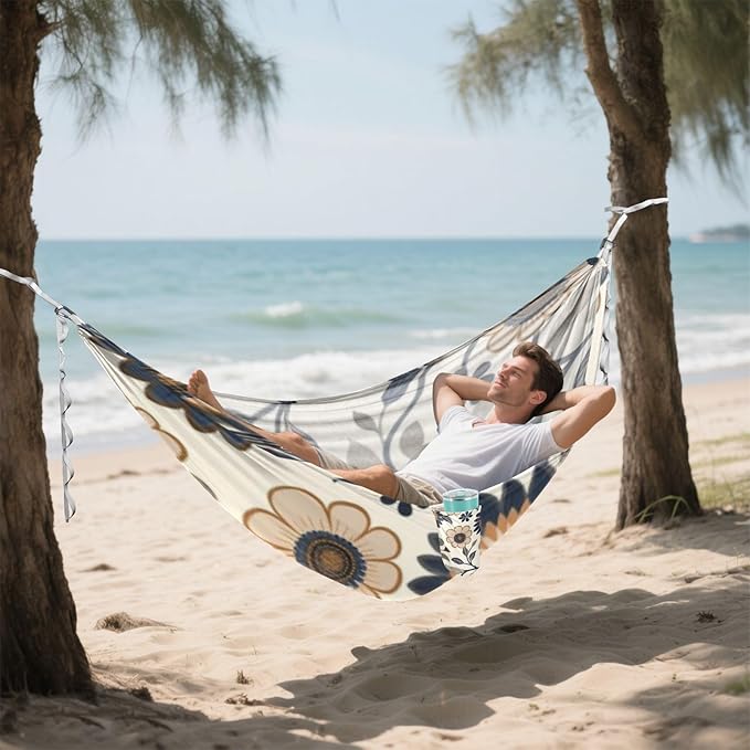 Vintage Retro Flowers 330lb Capacity Outdoor Hammocks with Portabl Carry Bag Hanging Hammock for Indoor Outdoor Patio hamaca para acampar