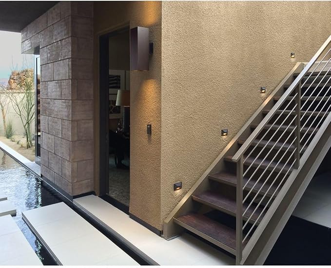 Progress Lighting P660005-020-30 4.5-Watt 3000K Integrated LED Wall or Step Light Antique Bronze