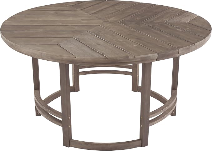 WILLIAMSPACE 5-Piece Acacia Wood Round Outdoor Patio Dining Set with 4 Chair, Brown