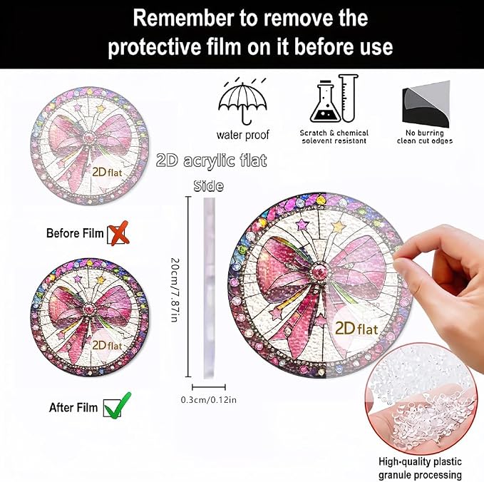 Acrylic Suncatcher Window Hanging, Pink Bow Sun Catcher Rainbow Indoor Window Decoration for Living Room Bedroom, Unique Gift for Mom Wife & Friends, 7.87 inches
