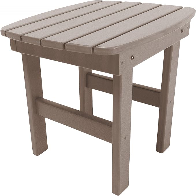 Pawley's Island Original Weatherwood Outdoor Side Table, Durawood, Stainless Steel Hardware, Mortise and Tenon Joints, Fit N Finish Design, Handcrafted in The Carolinas