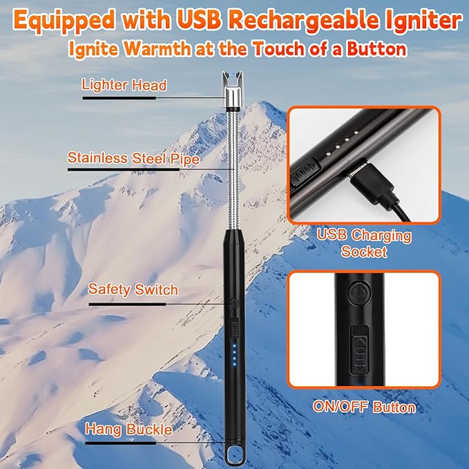 Portable Propane Heater for Camping, Outdoor Small Space Patio Heater with Control Valve, Radiant Cordless Tent Heaters with Foldable Gas Tank Holder for Hiking Ice Fishing Hunting Backyard