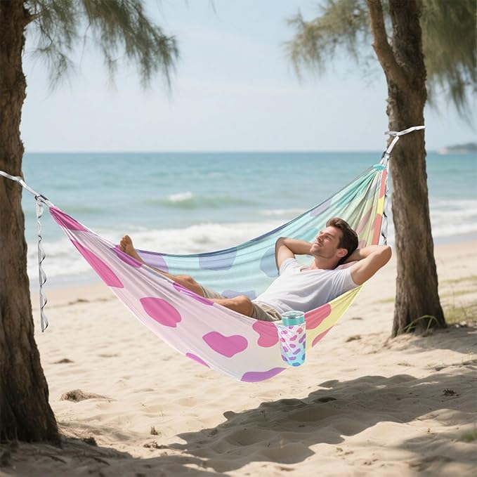 Fashion Rainbow Leopard Print 330lb Capacity Outdoor Hammocks Cloth Hammock for Patio Backyard Lounge Base hamacas para Patio