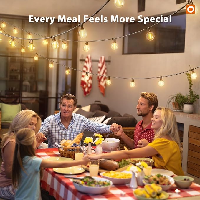 addlon Outdoor String Lights 100FT G40 with Remote 54 LED Shatterproof Bulb | Dimmable Patio Globe Lights Waterproof, Hanging Outside Lighting for Backyard, Garden, Deck, Balcony, Porch, Café, Decor