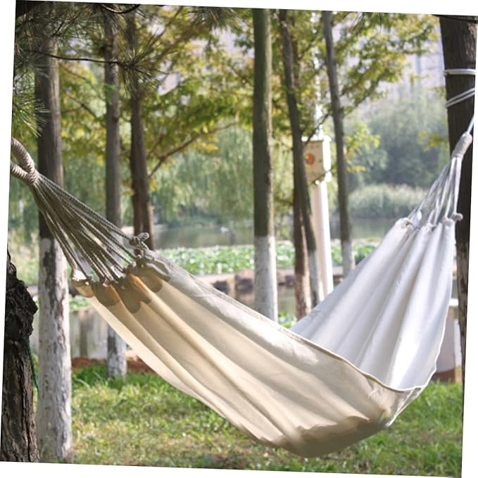 Yardwe Hanging Swing Chair Outdoor Camping Hammock Canvas Lightweight Comfortable Washable