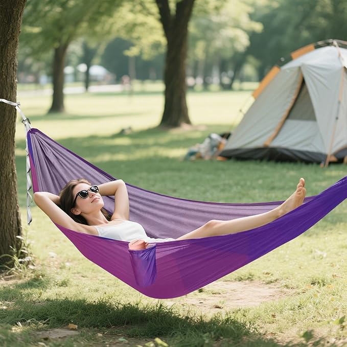 Blue Gradient 330lb Capacity Outdoor Hammock with Tree Straps Hanging Hammock for Indoor Outdoor Patio Base para hamaca