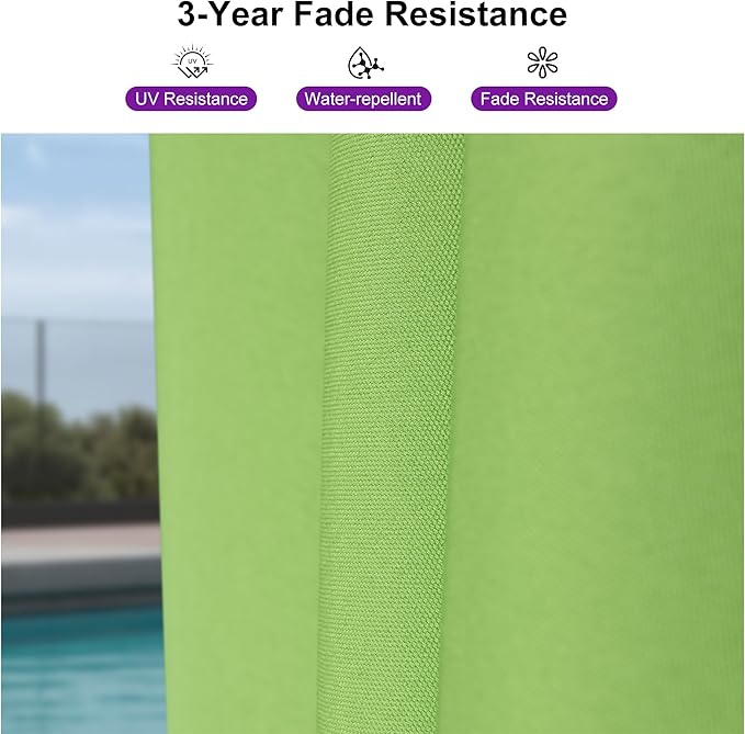PURPLE LEAF 8' X 8' Patio Umbrella with Base for Pool 7' High Offset Outdoor Cantilever Umbrella Swimming Pool Umbrella with 360°Rotation for Poolside Apple Green