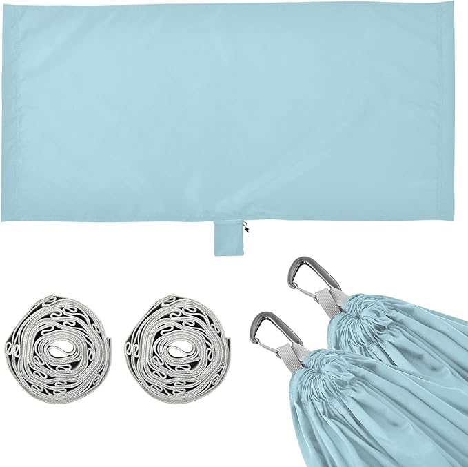 Light Blue Solid Color Pure Plain 330lb Capacity Outdoor Hammock with Tree Straps Indoor Hammock for Outside Camping Essentials Silla hamacas para adultos