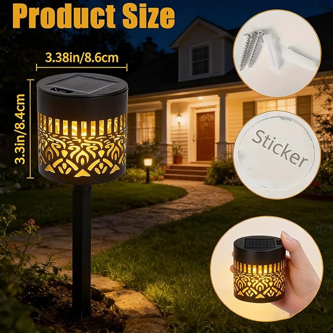 Decorative Solar Mandala Lights, 2026 New Mandala Solar Lights Outdoor, Mandala Theme Waterproof Fence Light, Shadow Projection Landscape Lighting for Backyard,Patio,Walkway,Lawn,Porch Decor (#D,1)