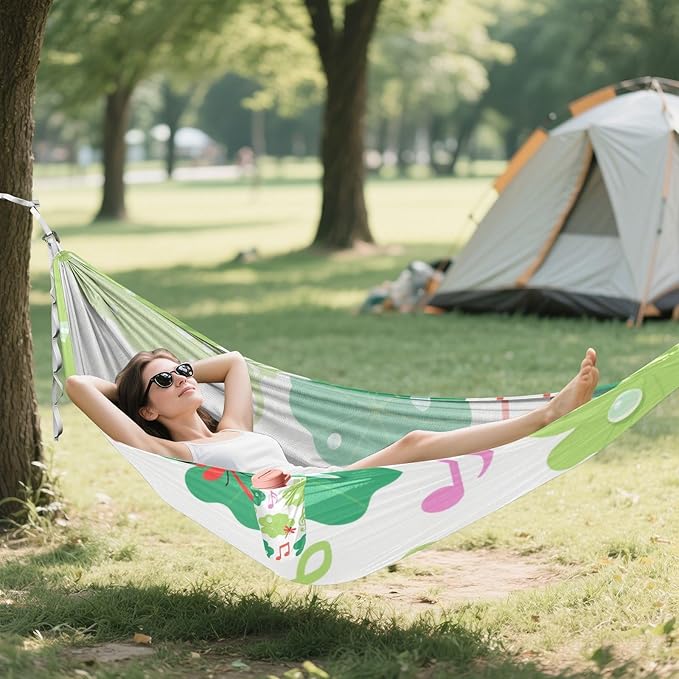 Summer Leaf Water Drop Colorful 330lb Capacity Hammocks with Tree Straps Hanging Hammock for Camping Travel Accessories Base para poner hamaca