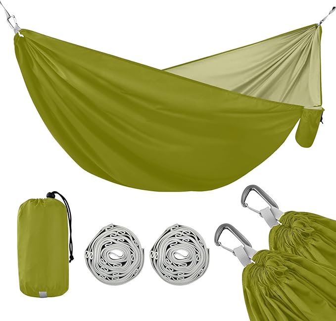 Solid Grass Green Color 330lb Capacity Camping Hammock with Hanging Ropree Hammock for Outside Beach Patio Garden hamaca con Base para adultos