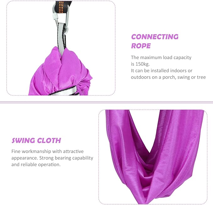 UKCOCO Hammock and ’s Indoor Outdoor Household Hammock Set 1.5m Purple Seamless for Play and Relaxation
