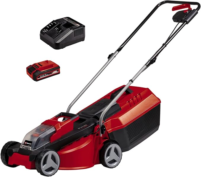 Einhell Cordless lawnmower GE-CM 18/30 Li Kit Power X-Change (18 V, 30 cm cutting width, up to 150 m², brushless, 25L collection bag, 30-70 mm cutting height, incl. 3.0 Ah battery and charger)