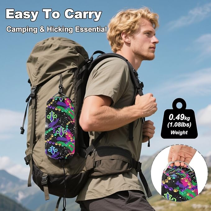 Hammocks for Outside Mardi Gras Elements Camping Hammock Portable Hammocks with Tree Straps and Carry Bag Camping Accessories for Hiking Beach Outdoor