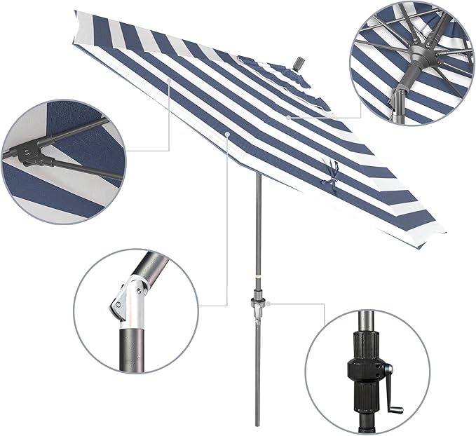 California Umbrella Crank Lift, Collar Tilt, Aluminum Pole