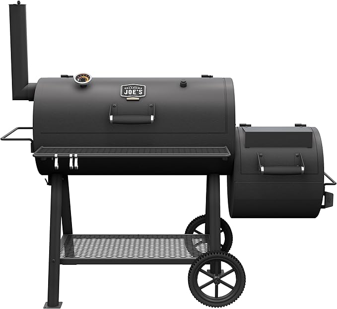 Oklahoma Joe's Highland Offset Charcoal Smoker and Grill with 900 sq. in. Cooking Area in Black