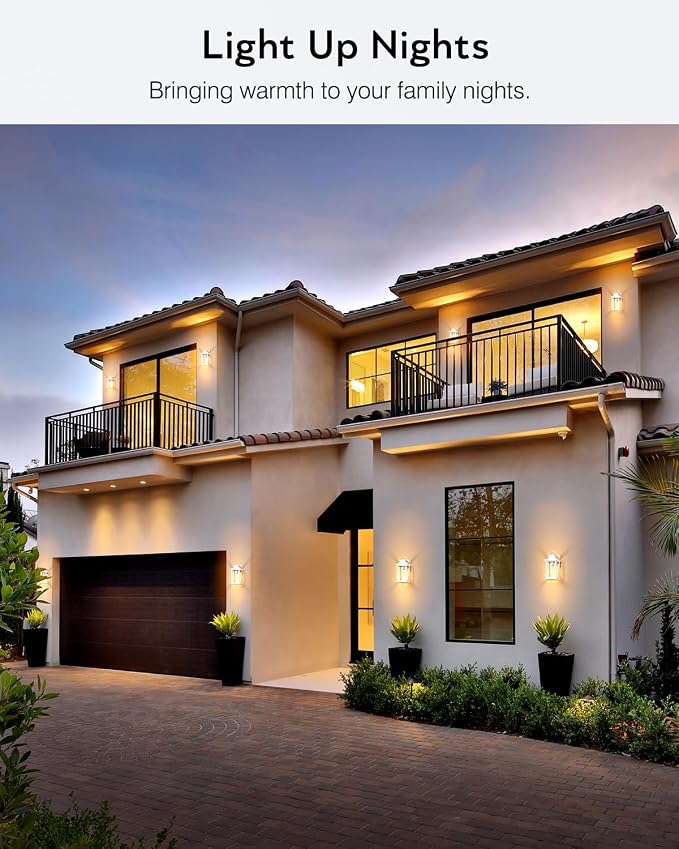 VIANIS White Exterior Garage Lighting Fixtures Wall Mount, 2 Pack Dusk to Dawn Sensor Outdoor Wall Lights for Porch, Modern Outside Lights for House, Outdoor Wall Sconces Lantern for Patio, Coach | Aluminum, Waterproof, Light Sensor, Outside Lights for...