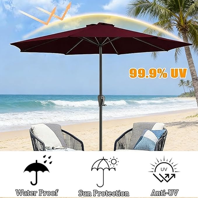Patio Umbrella Replacement Canopy 6/8 Ribs,7.5ft/9ft/10ft Outdoor Umbrella Replacements,Market Umbrella Top,Outdoor Table Umbrella Canopy For Backyard Garden Courtyard Pool