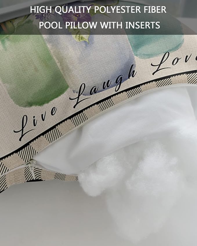 Outdoor Pillows Covers with Inserts Vase Tulip Lavender Florals Buffalo Plaids Waterproof Recliner Pillow with Adjustable Strap Throw Pillows for Patio Furniture Pool Lounge Chair, 11x16 inch, 1PCS