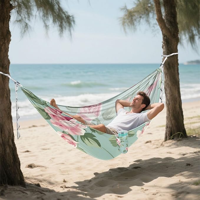 Pink Vintage Rose 330lb Capacity Outdoor Hammock with Portabl Carry Bag Hanging Hammock for Outside Patio Garden hamaca para adultos