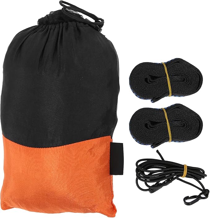 Camping Hammock with Mosquito Net,Single Hammock,Camping Hammock Lightweight, Nylon Camping Bed Net Swing 280x140cm (Black + Orange)