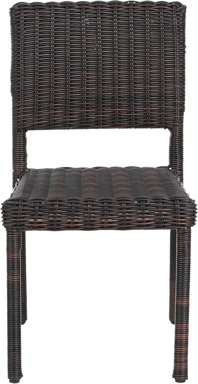 Christopher Knight Home Farley Acacia Wood Outdoor Dining Set for 4, 5 Piece Patio Dining Table and Chair Set, Faux Rattan Outdoor Dining Chair and Table Set, Brown