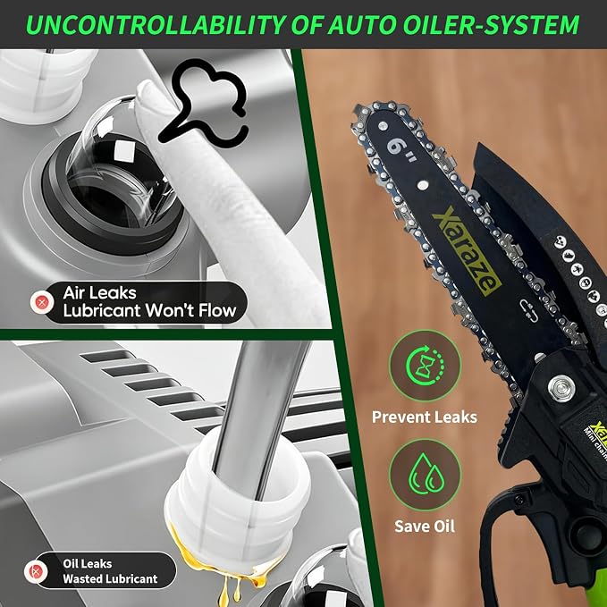 6 Inch Mini Chainsaw Cordless, 6 Inch Handheld Electric Chainsaws with 2*Batterie 3*Chains 2*Guide Bar, Small Chain Saw Battery Powered for Garden and Tree Trimmer, Ideal Gift for Elder Women and Man