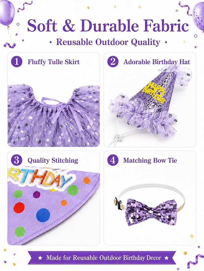 Porch Goose Outfits - 23" /17" Porch Goose Clothes for Lawn Yard (Purple)