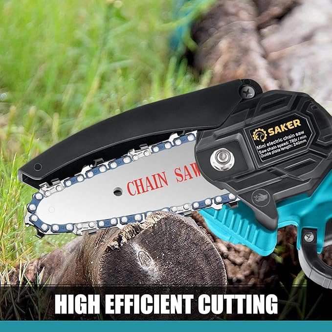 Saker Mini Chainsaw,4 Inch Portable Electric Chainsaw Cordless-Saker Contour Gauge Profile Tool