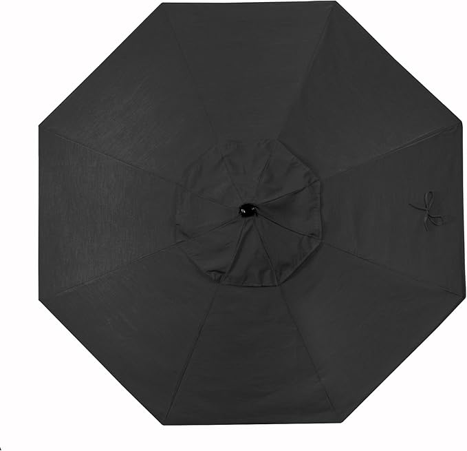 California Umbrella Replacement Canopy Cover in Sunbrella Black Umbrella, 9' Round