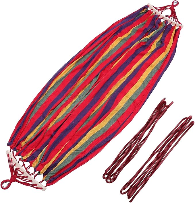 Outdoor Hammock Hanging Hammocks Striped Hammock Travel 190X150CM