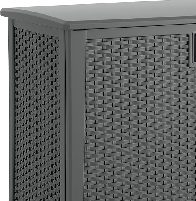 Suncast 4 Pack Lockable Outdoor Cabinet Storage for Patio, Garden and Backyard, 97 Gal, Cool Gray