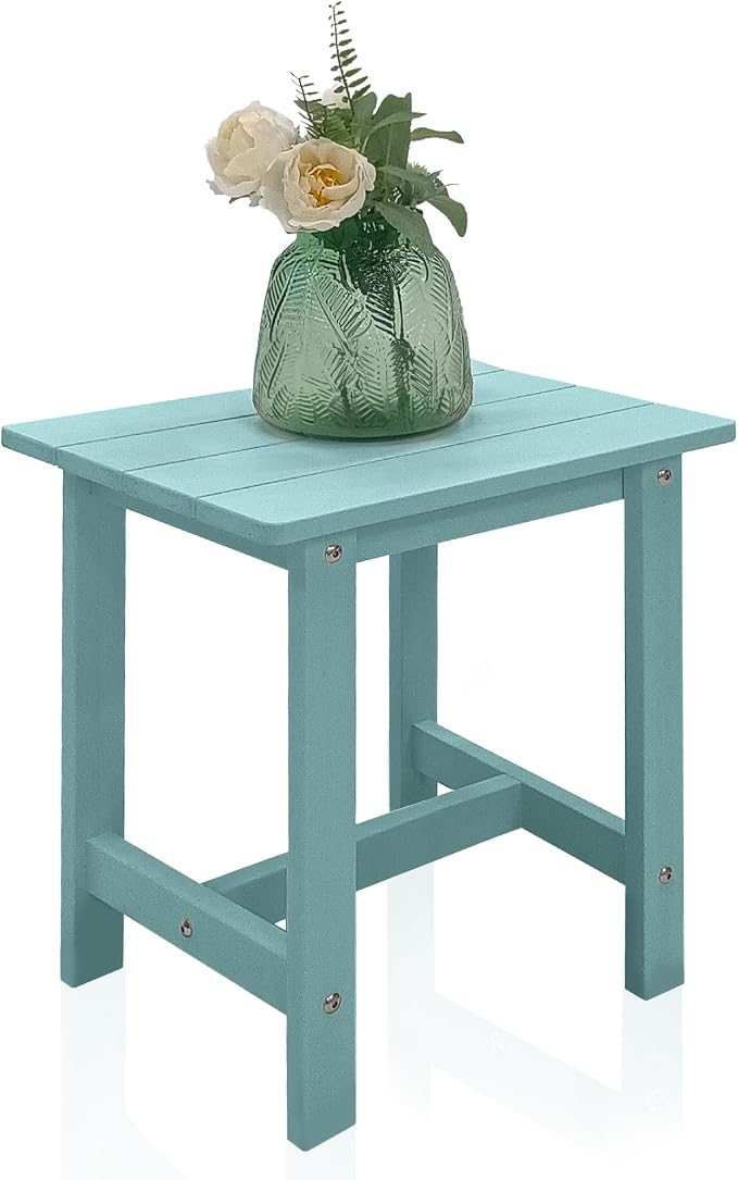 Meluvici Outdoor Side Table, Small Adirondack Side Table for Adirondack Chair - Indoor Outdoor End Table - HDPS (Dark Blue)