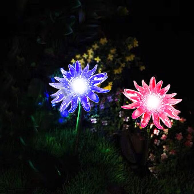 CANDLE CHOICE Solar Powered Landscape LED Light Outdoor Waterproof Color Changing Garden Stake Light for Outside Garden Yard Lawn Flowerbed Plant Pathway Christmas Decorations Figurine Sunflower 1 PCS