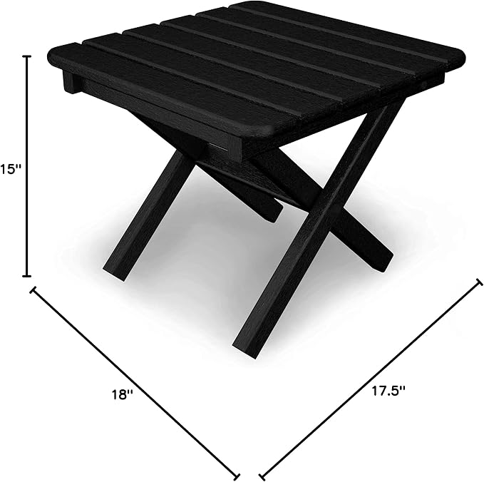 POLYWOOD ST1818BL Square 18-Inch Side Table, Black