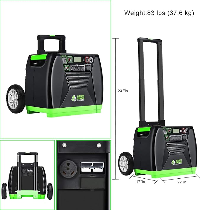 Nature's Generator Elite Gold - WE System:3600W Solar & Wind Powered Pure Sine Wave Off-Grid Nature's Generator Elite+2pcs 100W Solar Panel+Wind Turbine HKNGAUELW