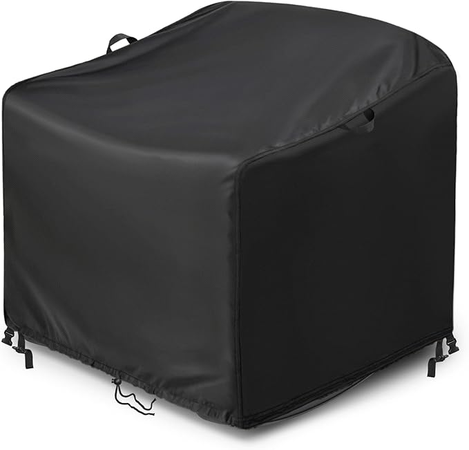 Kasla Patio Chair Cover, Waterproof Heavy Duty Cover for Outdoor Wicker Egg Basket Chair & Lounge Rattan Chair & Swivel Lounge Chair (Black, 38"L×39"W×40"H)