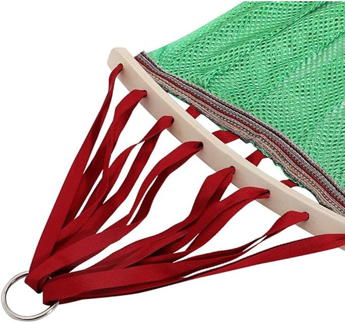 Camping Hammock, Hammock Thickened and Widened Double Hammock Anti-Rollover with Wooden Stick Ice Silk Gauze Breathable Camping Portable Outdoor Leisure Equipment(Blue)