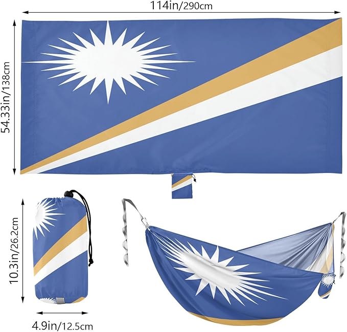 National Flag of The Islands Hammocks with Portabl Carry Bag Backyard Hammock for Indoor Outdoor Patio