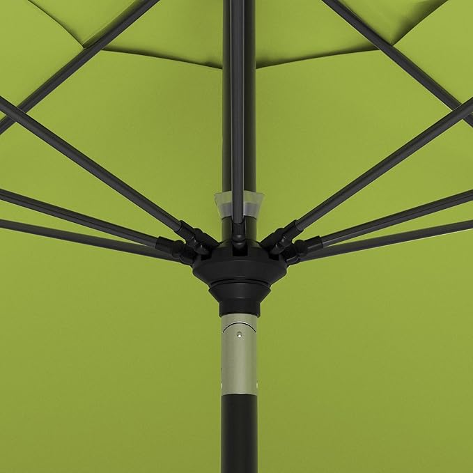 California Umbrella 11Ft Sunbrella Patio Umbrella, Fiberglass Ribs, Hand-Crank, Tilt-Collar, Black Frame, Macaw Fabric