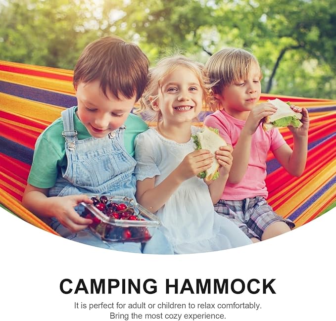 Luxshiny Extra Large Canvas Hammock with Duckbill Buckle Portable Lightweight Travel and Camping Hanging Bed for Garden Beach Forest and Outdoor Relaxation